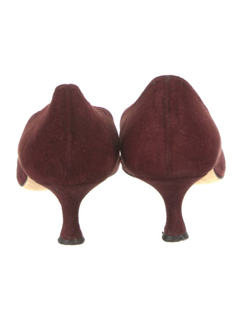 Manolo Blahnik Suede Lasercut Accents Pumps