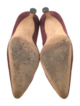 Manolo Blahnik Suede Lasercut Accents Pumps