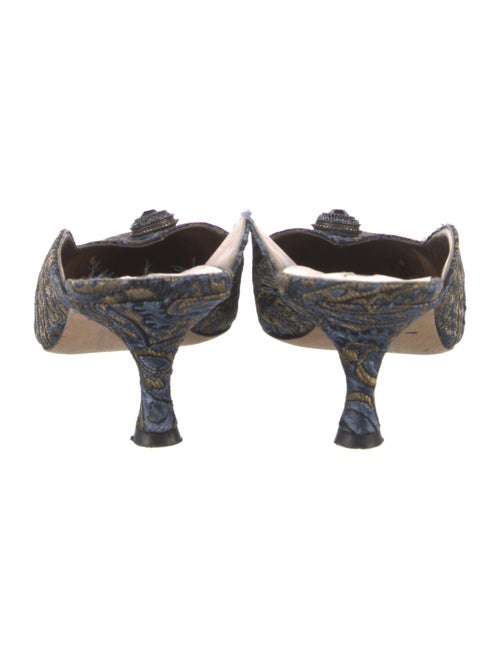 Manolo Blahnik Printed Crystal Embellishments Mules