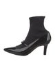 Manolo Blahnik Patent Leather Bow Accents Sock Boots