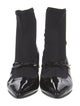 Manolo Blahnik Patent Leather Bow Accents Sock Boots