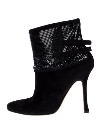 Manolo Blahnik Suede Sequin Embellishments Pumps