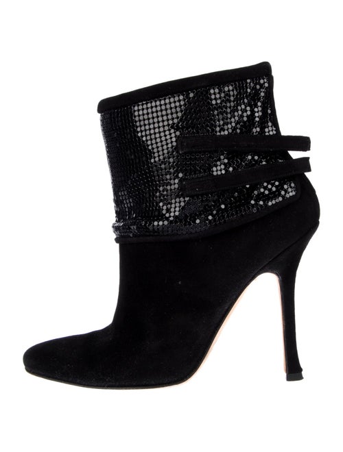 Manolo Blahnik Suede Sequin Embellishments Pumps