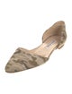 Manolo Blahnik Canvas Printed D'Orsay Flats