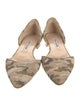 Manolo Blahnik Canvas Printed D'Orsay Flats