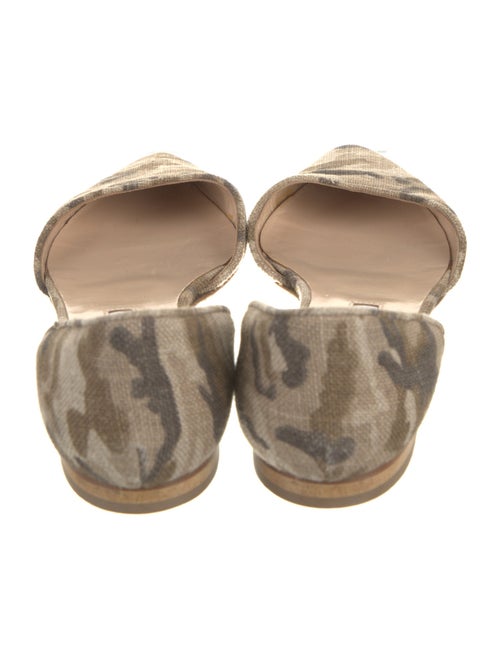 Manolo Blahnik Canvas Printed D'Orsay Flats
