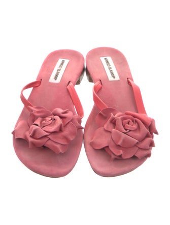 Manolo Blahnik Suede Slides