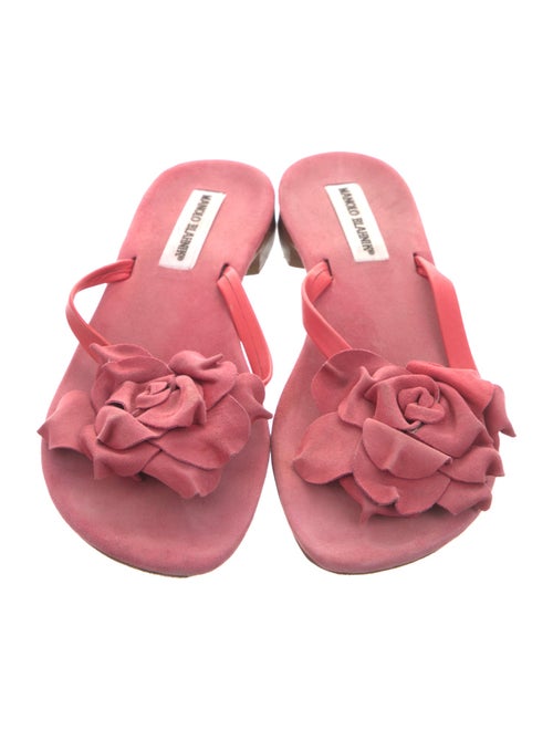 Manolo Blahnik Suede Slides