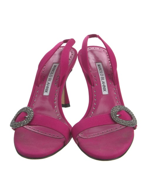 Manolo Blahnik Crystal Embellishments Slingback Sandals