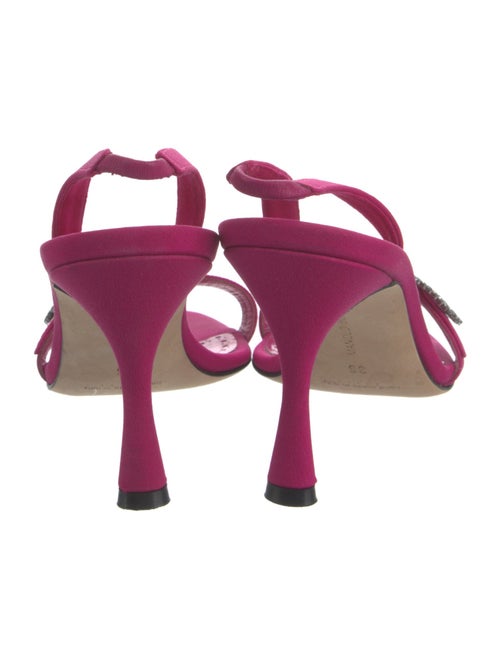 Manolo Blahnik Crystal Embellishments Slingback Sandals
