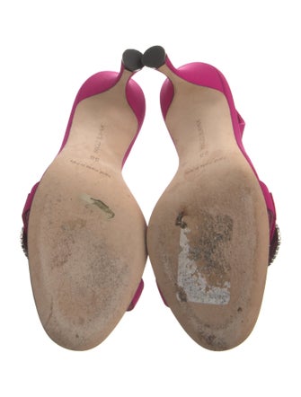 Manolo Blahnik Crystal Embellishments Slingback Sandals