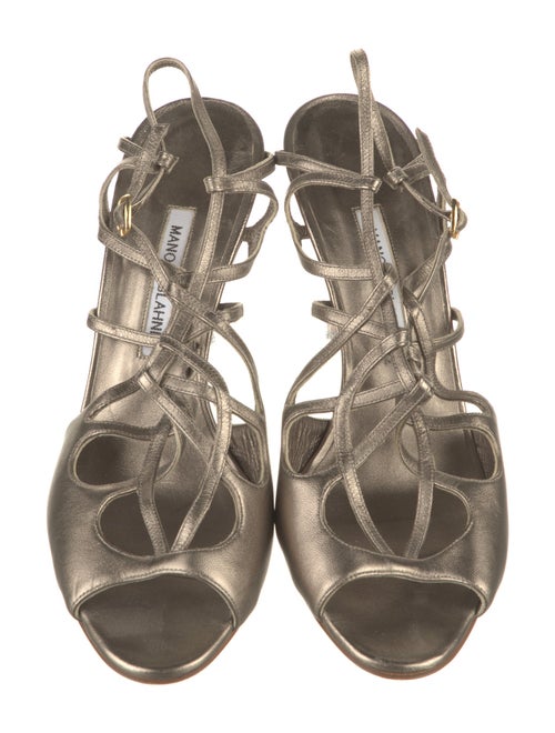 Manolo Blahnik Leather Slingback Sandals