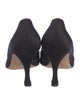 Manolo Blahnik Camellia Accent Satin Pumps