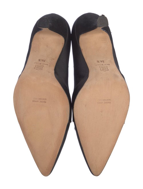 Manolo Blahnik Camellia Accent Satin Pumps