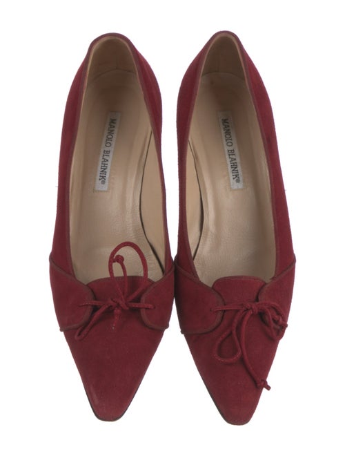 Manolo Blahnik Suede Bow Accents Pumps