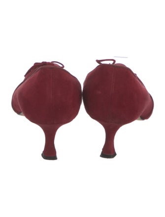 Manolo Blahnik Suede Bow Accents Pumps