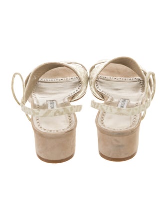 Manolo Blahnik Canvas Slingback Sandals