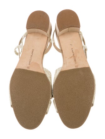 Manolo Blahnik Canvas Slingback Sandals