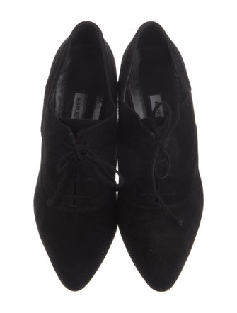 Manolo Blahnik Suede Lace-Up Boots