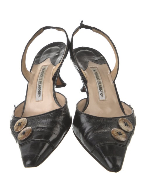 Manolo Blahnik Leather Slingback Pumps
