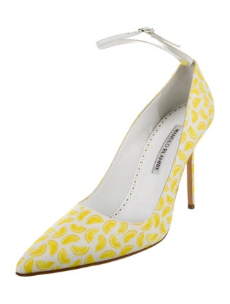 Manolo Blahnik Canvas Printed Pumps