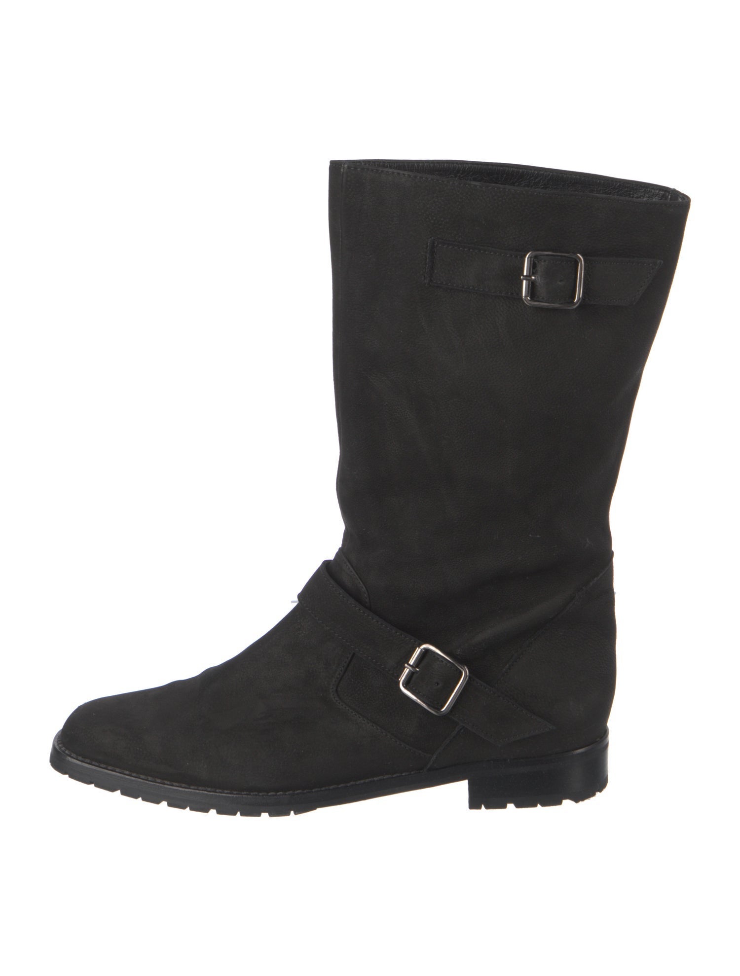 Manolo Blahnik Suede Moto Boots