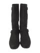Manolo Blahnik Suede Moto Boots