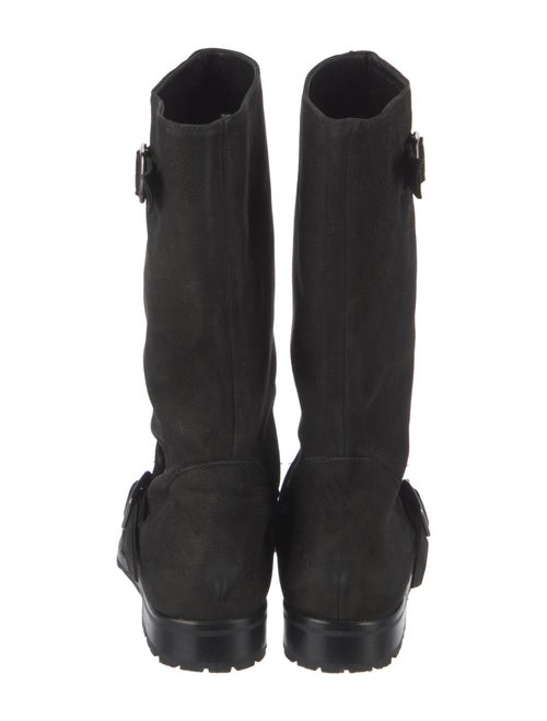 Manolo Blahnik Suede Moto Boots