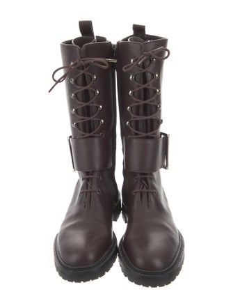 Manolo Blahnik Leather Combat Boots