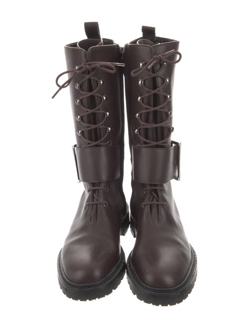 Manolo Blahnik Leather Combat Boots