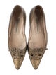 Manolo Blahnik Leather Cutout Accent Ballet Flats