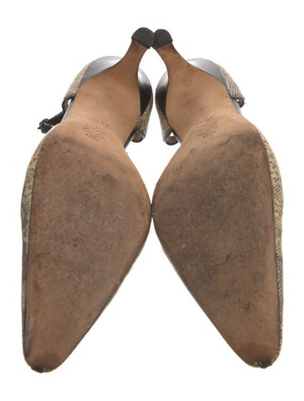 Manolo Blahnik Lizard Animal Print T-Strap Pumps
