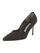 Manolo Blahnik Suede Pleated Accents Pumps