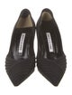 Manolo Blahnik Suede Pleated Accents Pumps