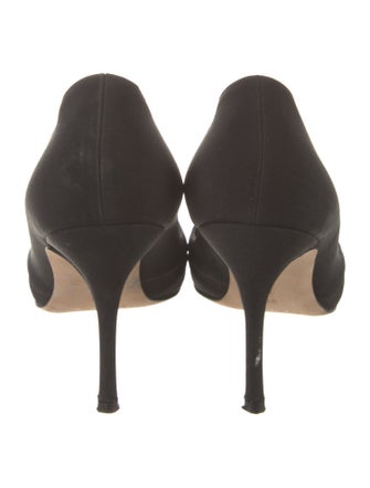 Manolo Blahnik Suede Pleated Accents Pumps
