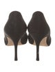 Manolo Blahnik Suede Pleated Accents Pumps
