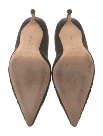 Manolo Blahnik Suede Pleated Accents Pumps