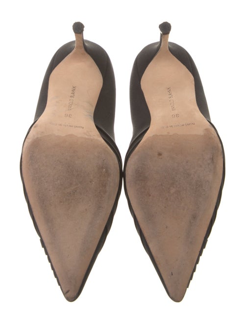 Manolo Blahnik Suede Pleated Accents Pumps