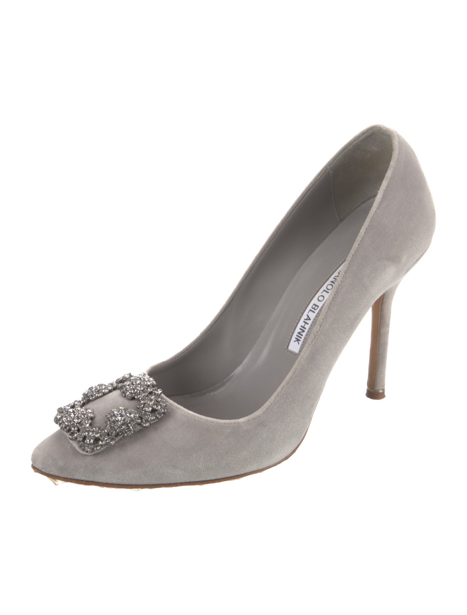 Manolo Blahnik Velvet Crystal Embellishments Pumps