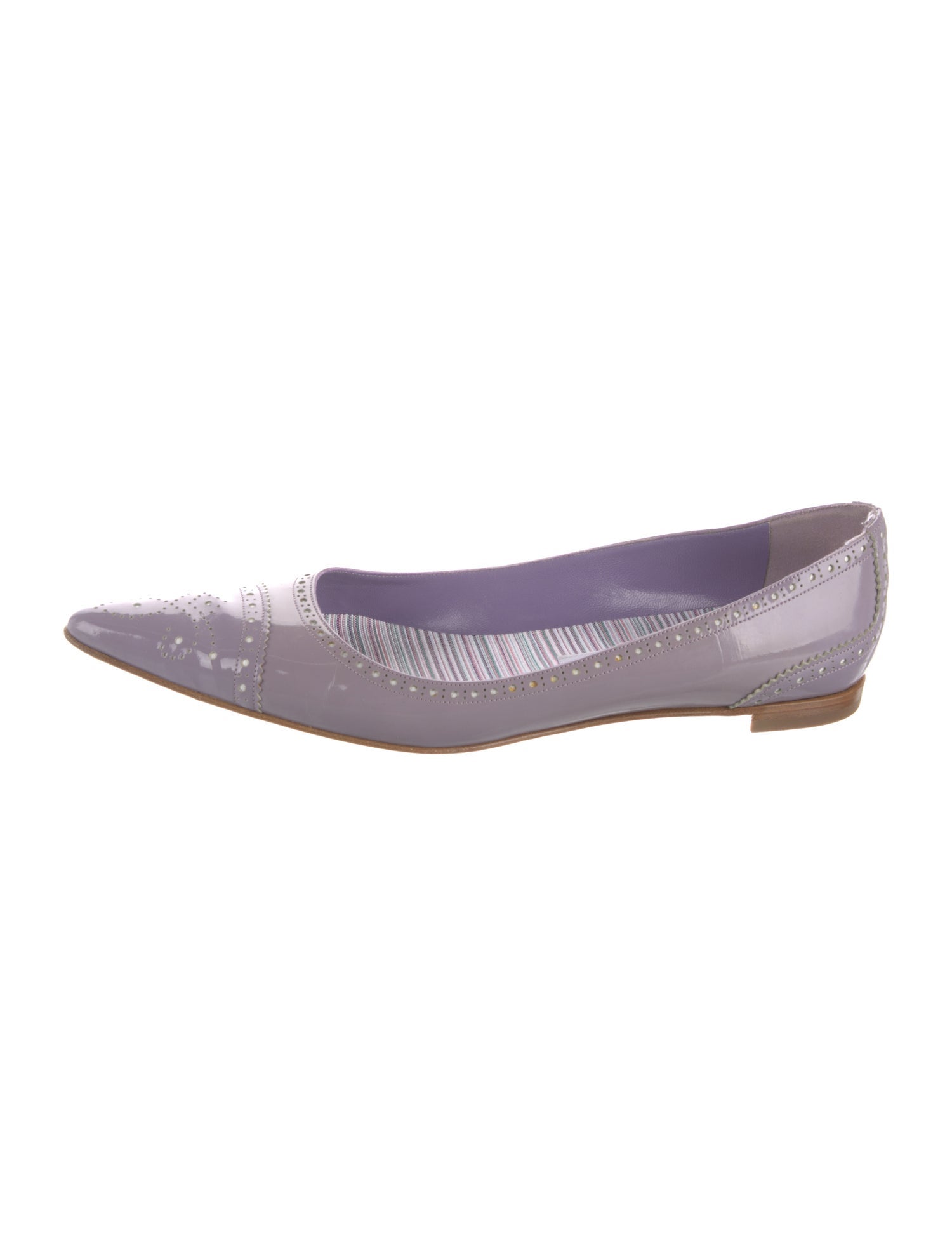 Manolo Blahnik Patent Leather Printed Ballet Flats