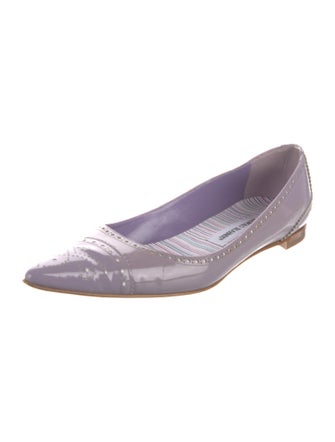 Manolo Blahnik Patent Leather Printed Ballet Flats