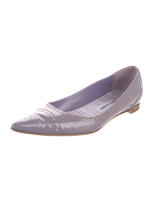 Manolo Blahnik Patent Leather Printed Ballet Flats