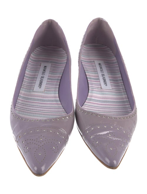 Manolo Blahnik Patent Leather Printed Ballet Flats