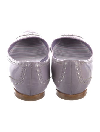 Manolo Blahnik Patent Leather Printed Ballet Flats