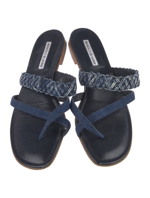 Manolo Blahnik Leather Slides