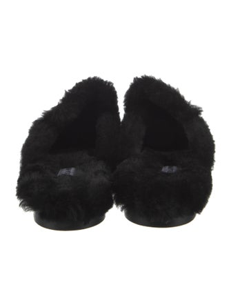 Manolo Blahnik Suede Fur Trim Mules