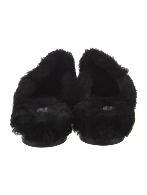 Manolo Blahnik Suede Fur Trim Mules