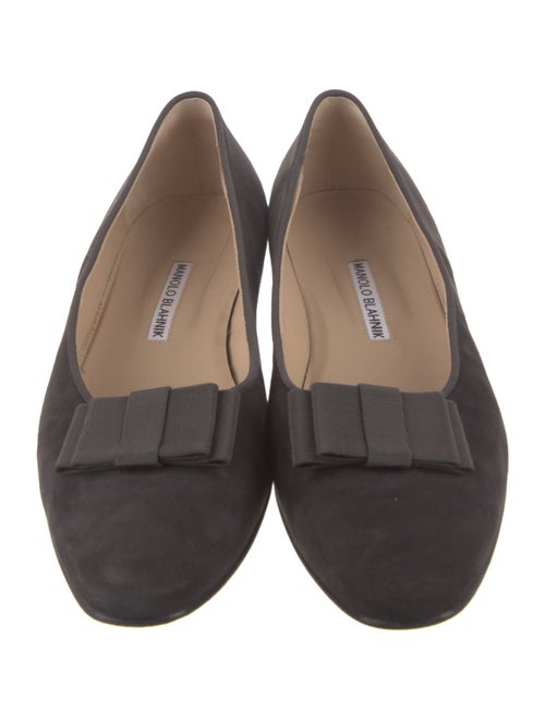 Manolo Blahnik Satin Crystal Embellishments Flats