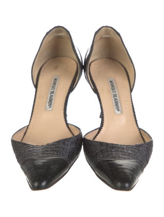 Manolo Blahnik Straw D'Orsay Pumps