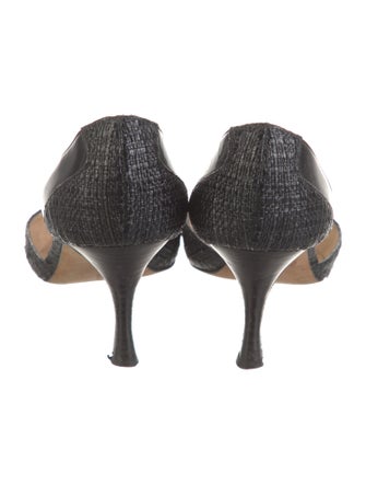 Manolo Blahnik Straw D'Orsay Pumps